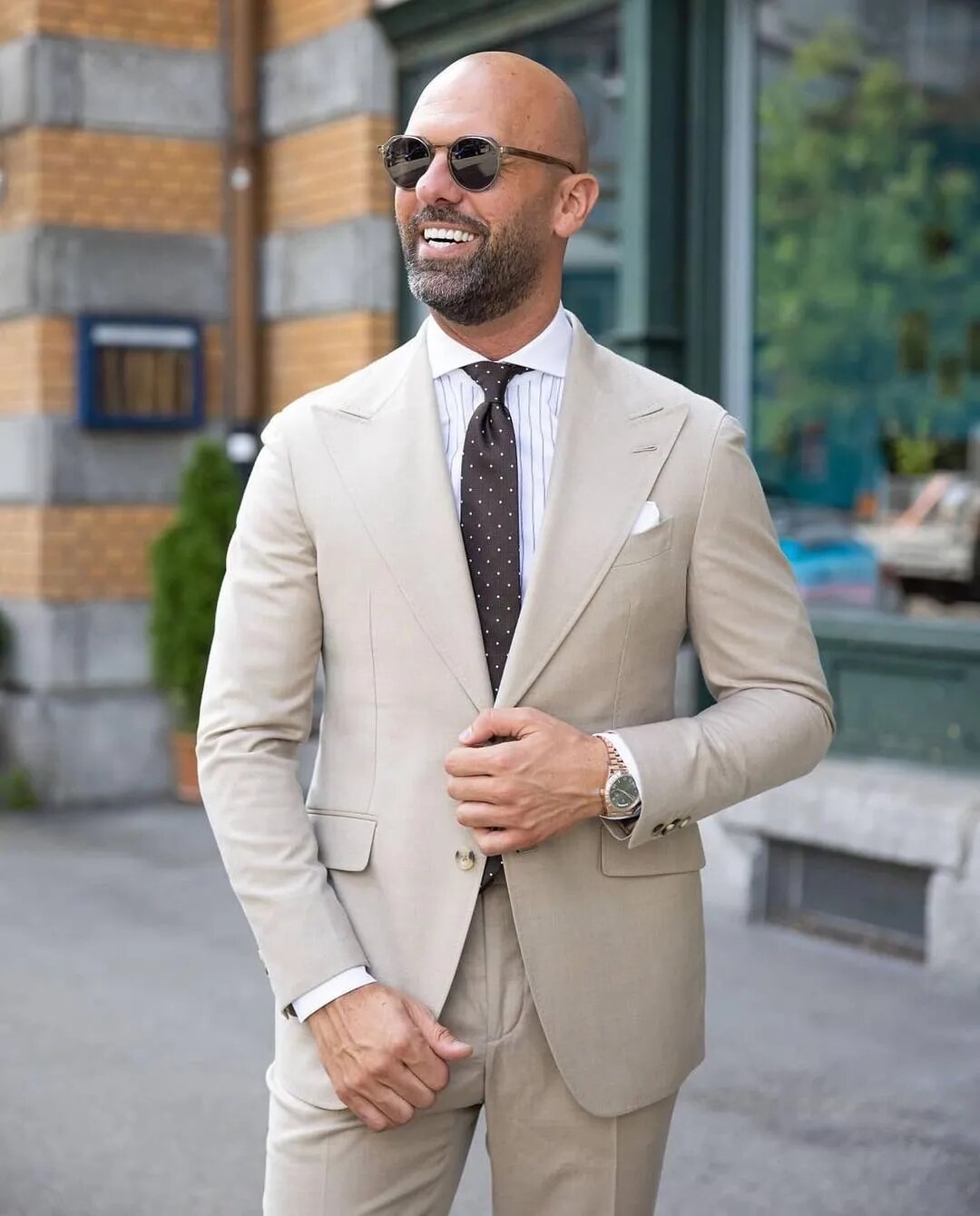 Ensemble blazer pour homme, costume de mariage 2 pièces, coupe slim, beige, un bouton, grande taille, smoking, robe de soirée