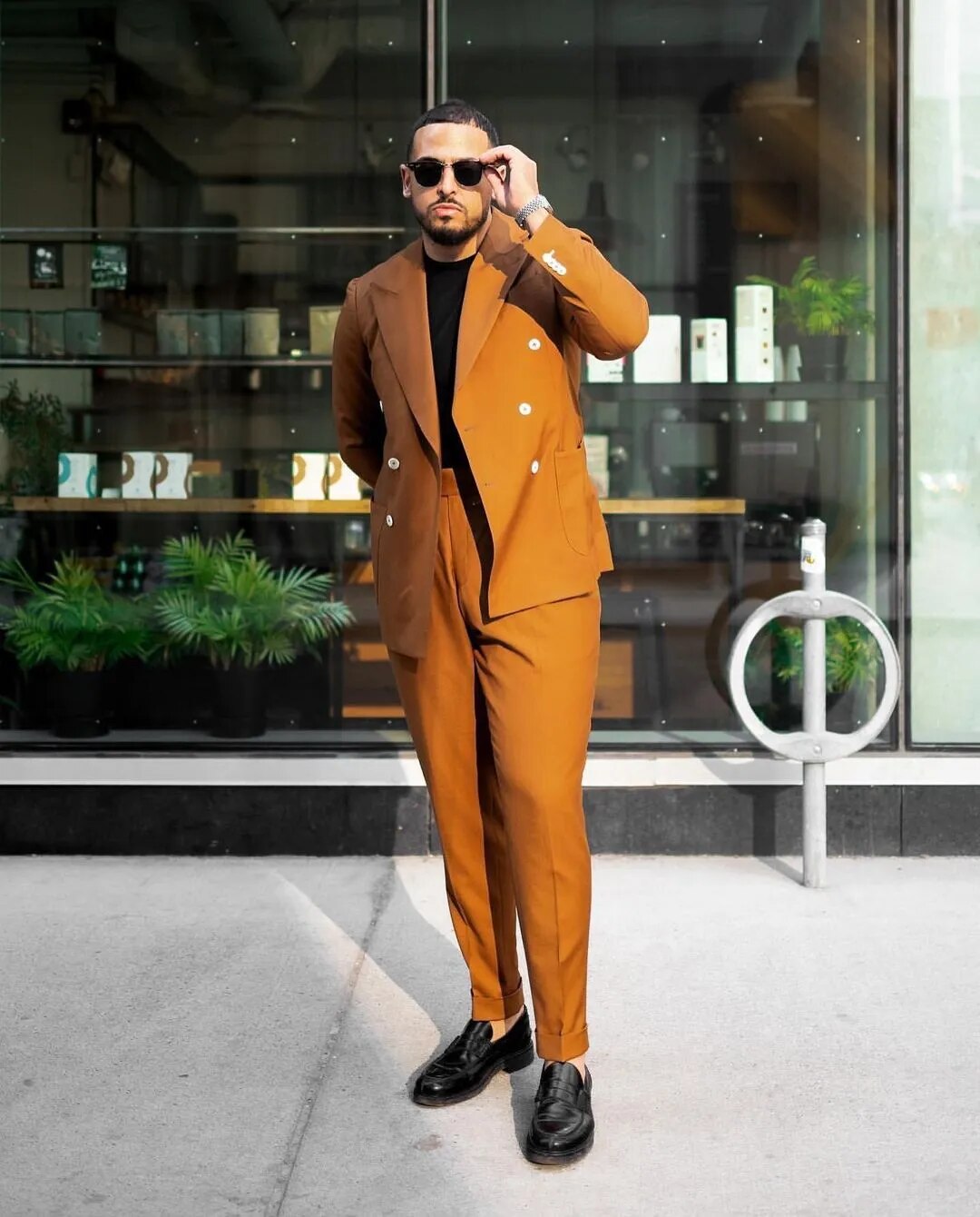 Ensemble blazer pour homme, costume de mariage 2 pièces, coupe slim, personnalisé, orange, croisé, grande taille, smoking 