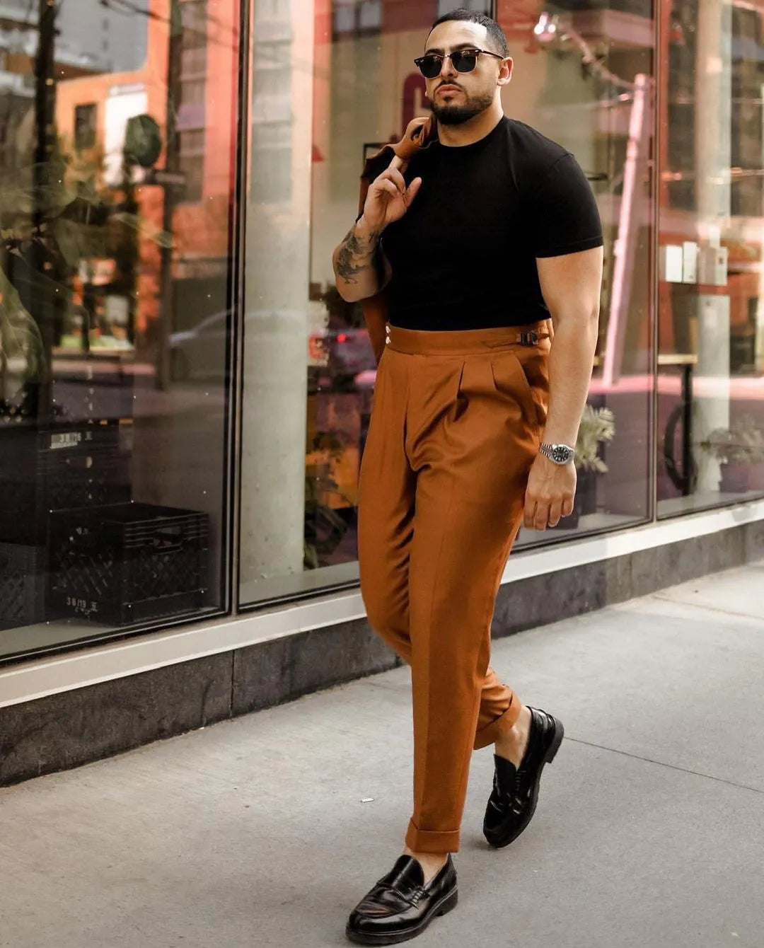 Ensemble blazer pour homme, costume de mariage 2 pièces, coupe slim, personnalisé, orange, croisé, grande taille, smoking 