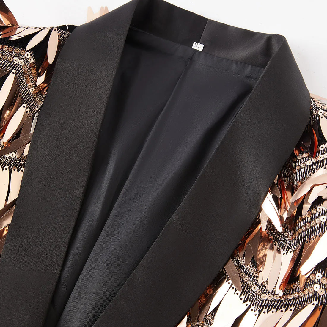 Elegante traje blazer metálico para hombre, conjunto de 2 piezas, elegante chaqueta de esmoquin de fiesta con pantalones negros, perfecto para bodas y ocasiones especiales.