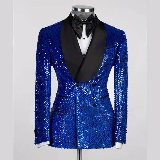 Ensemble blazer à paillettes pour homme – Smoking 2 pièces de haute qualité pour fêtes, mariages et événements formels, en rouge vif