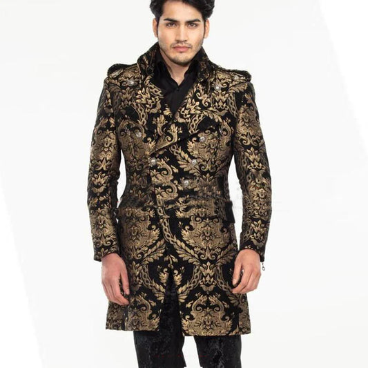 Elegante blazer con estampado dorado para hombre: chaqueta de moda de lujo para bodas, fiestas y ocasiones formales.