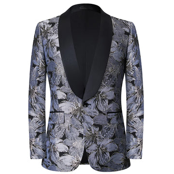 Blazer fleuri élégant pour homme - Veste sur mesure haut de gamme pour mariages, fêtes et événements formels