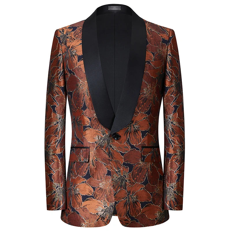 Stylish Floral Blazer for Men - Premium Tailored Jacket for Weddings, Parties, and Formal Events