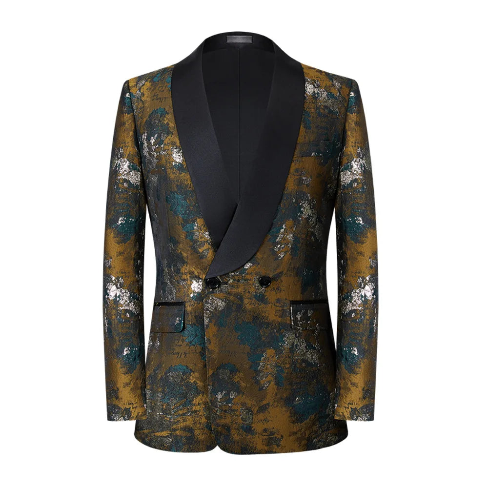 Stylish Men's Blazer Suit - Premium Designer Jacket for Weddings, Parties, and Formal Events - Tailored Fit and Unique Print Design