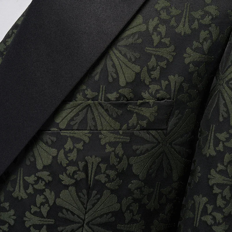 (Blazer + chaleco + pantalones) Trajes de moda con estampado de boutique para hombre, informales, formales, de oficina, de negocios, para novio, boda, fiesta