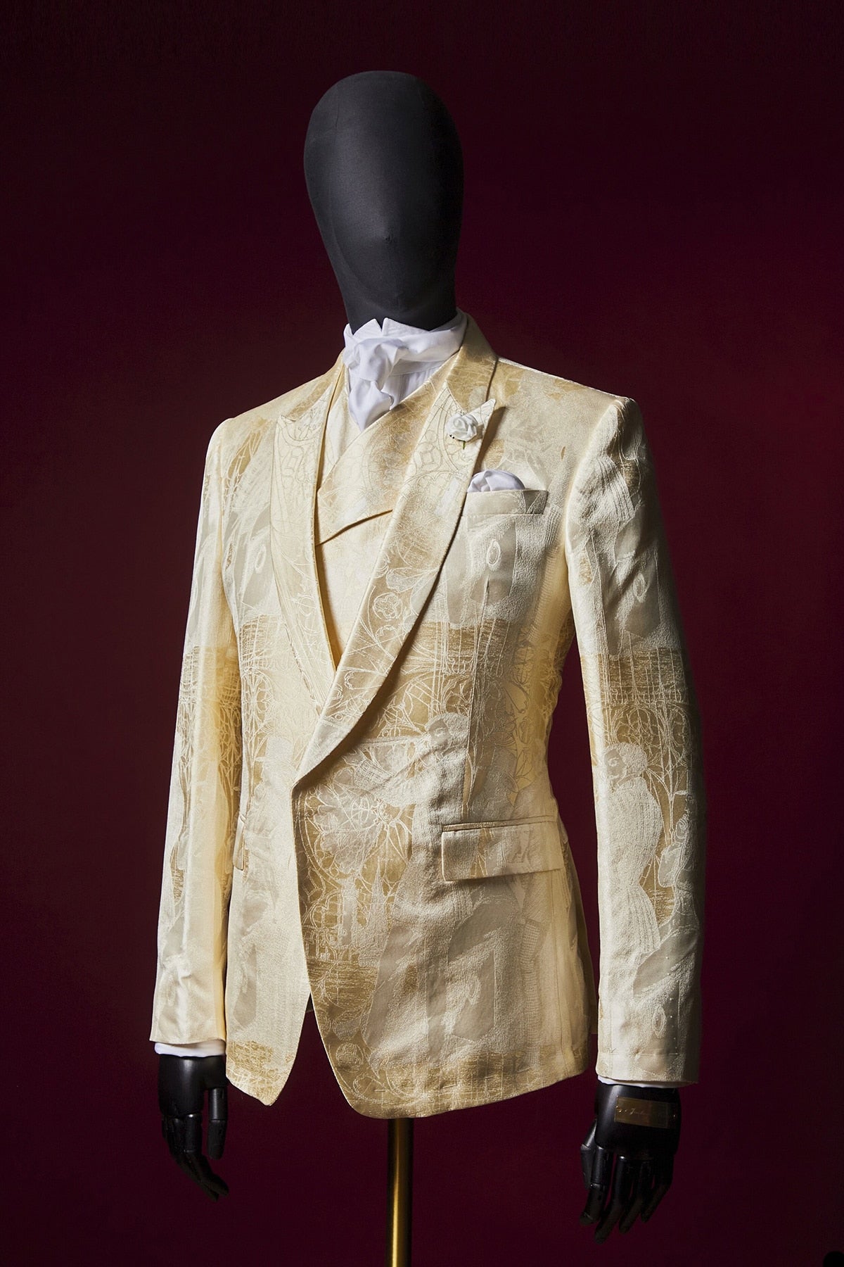 Traje de boda para hombre en jacquard brillante, nuevo traje de caballero a medida, de 2 piezas, abrigo y chaleco ajustados, traje formal para ocasiones especiales. 