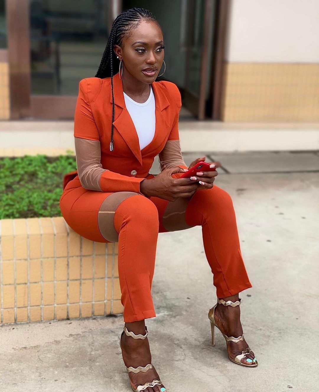 Costume de plage orange vif pour femme, slim, célébrité, soirée, bal, smoking, blazer, tenue de loisirs (veste + pantalon) 