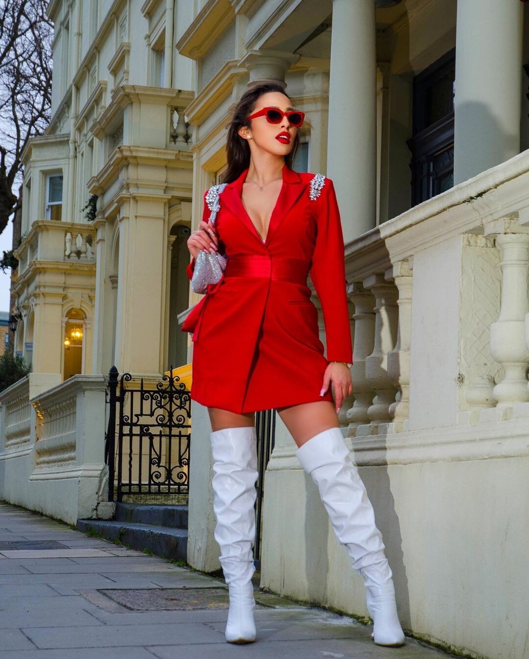 Blazer rojo brillante de 1 pieza para mujer, estilo urbano, para boda, traje de madre de la novia, fiesta de noche, ropa formal 