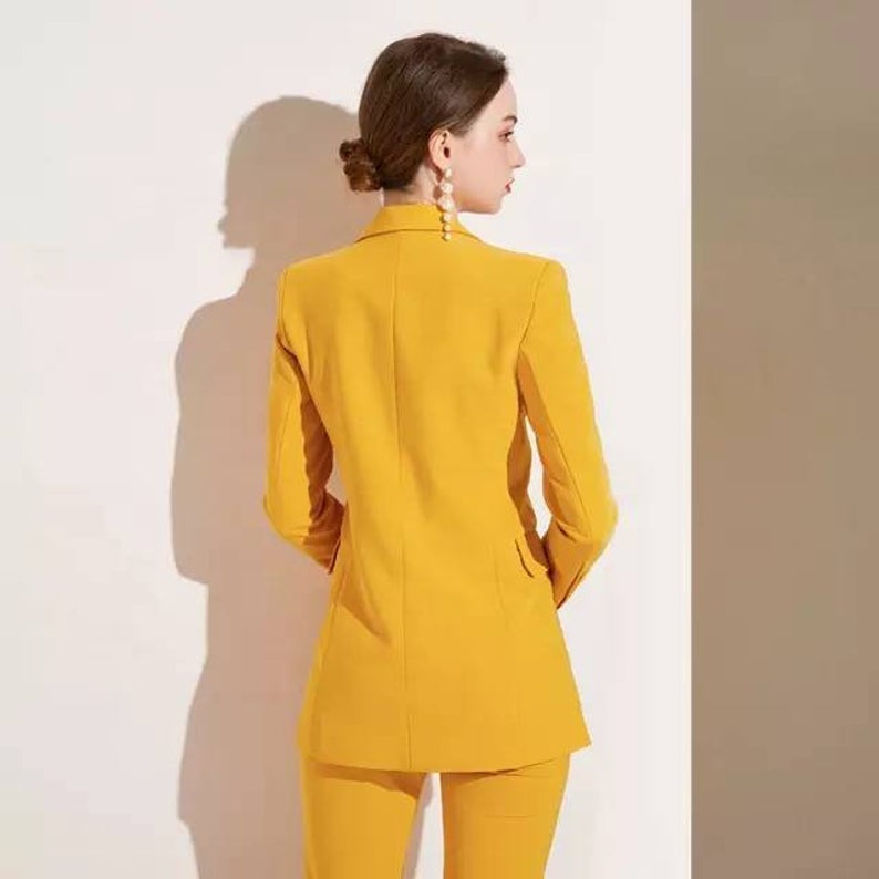 Bright Yellow Celebrity Women Evening Suit One Button Mother of Bride Dress Party Prom Wear Pants Outfits 2 pcs