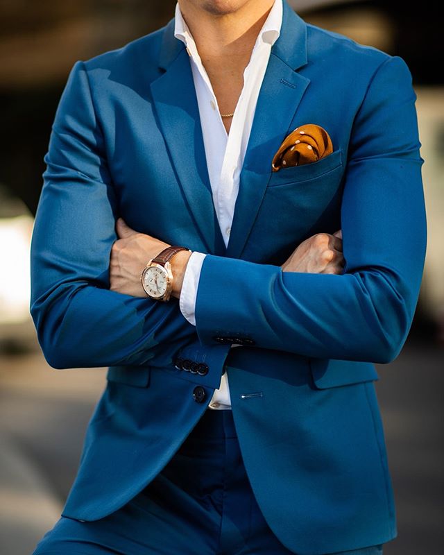 British Men Suits 2 Piece Blue Peaky Blinder Suit Slim Fit Suit Business Jacket Pants Custom Wedding Tuxedos