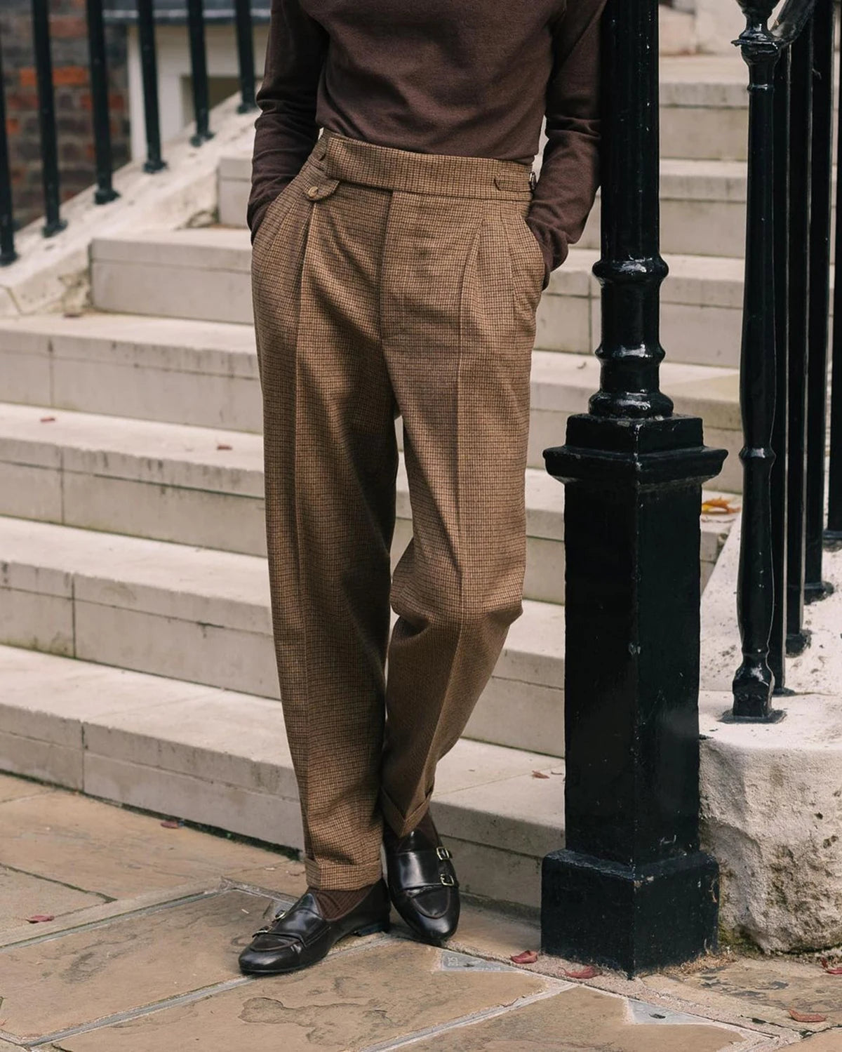 Trajes marrones para hombre, a medida, 2 piezas, blazer, pantalón, botonadura sencilla, solapa ancha, cuadros, rayas, para negocios, boda, talla grande, a medida.