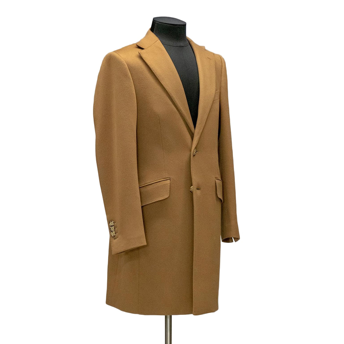 Traje de hombre marrón de una pieza, de un solo pecho, largo, con solapa de pico, abrigo de lana para negocios, traje de novio para boda a medida. 