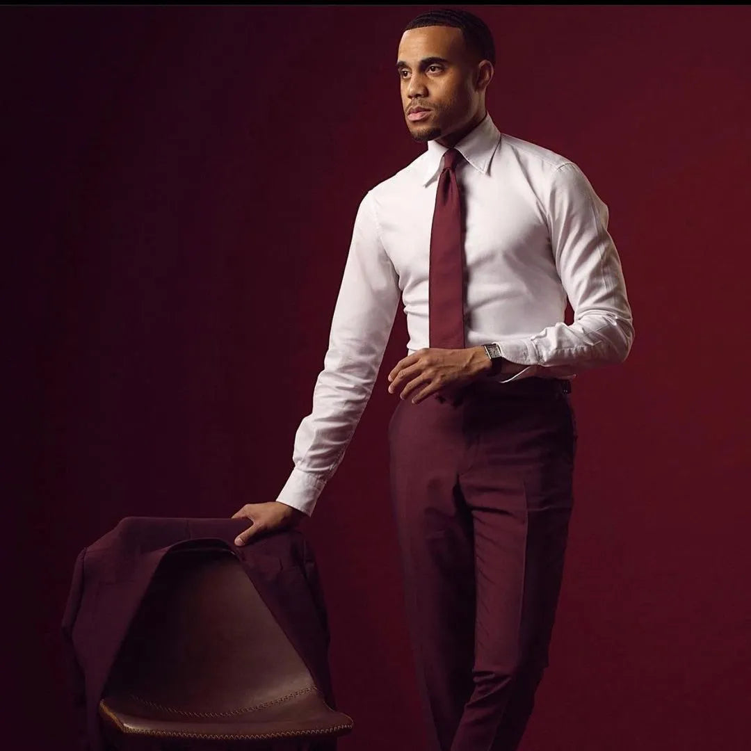 Burfundy Costume formel décontracté pour mariage, ensemble 2 pièces veste et pantalon, blazer, manteau, pantalon, robe slim 