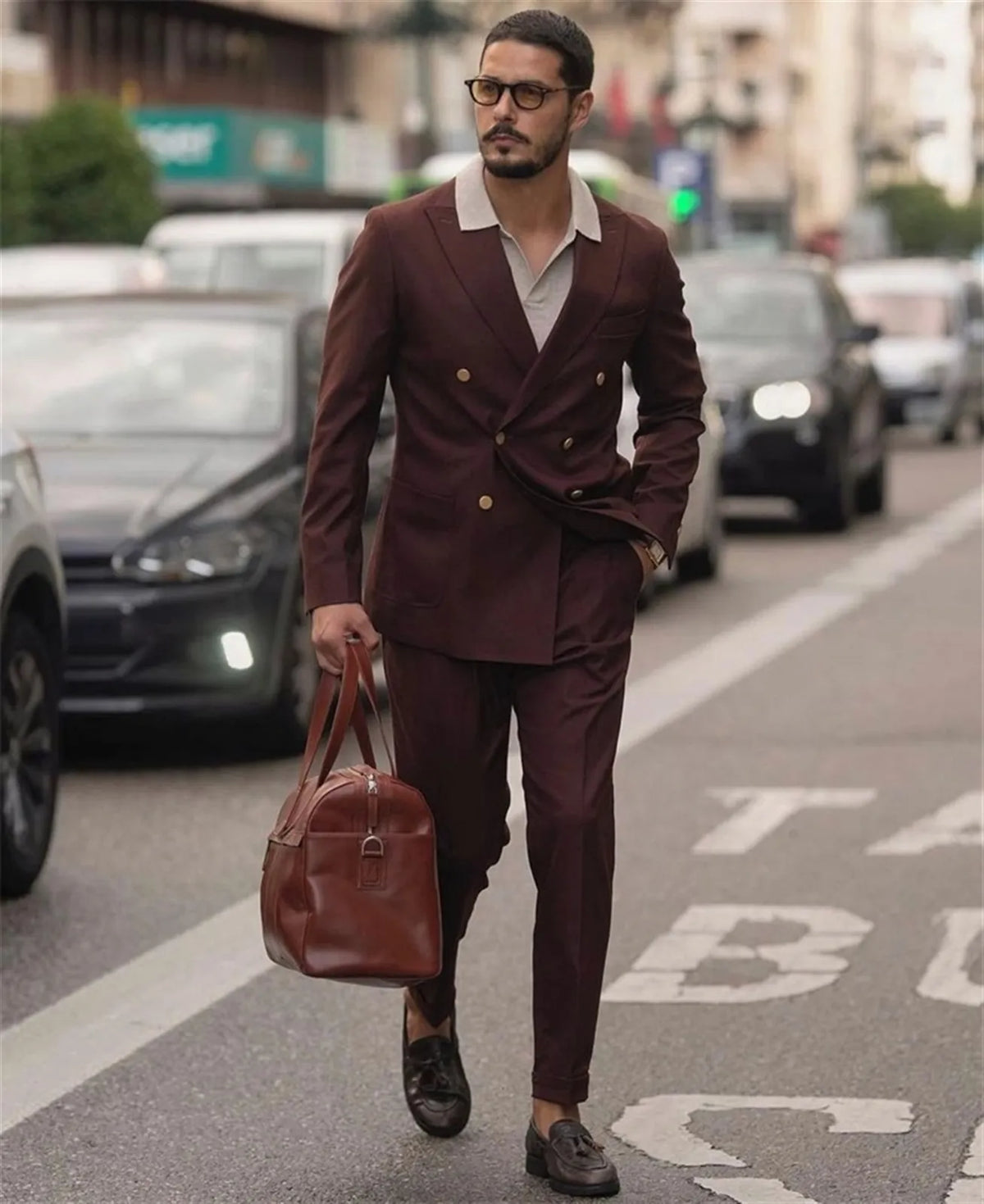 Costume de mariage pour homme, coupe slim, croisé, smoking, personnalisé, ensemble 2 pièces (veste + pantalon) 
