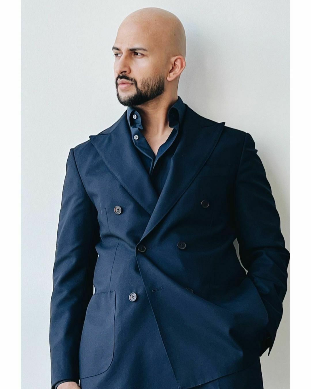 Costume d'affaires bleu marine pour homme, croisé, 2 pièces, revers en pointe, pour mariage 