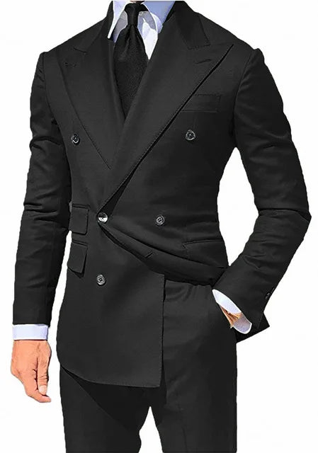 Costume 2 pièces pour homme d'affaires, smoking croisé pour banquet, bal, danse, veste, pantalon, robe de marié 