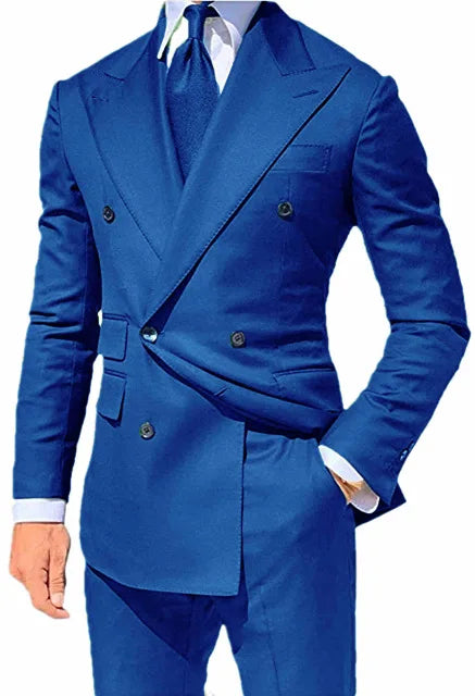 Costume 2 pièces pour homme d'affaires, smoking croisé pour banquet, bal, danse, veste, pantalon, robe de marié 