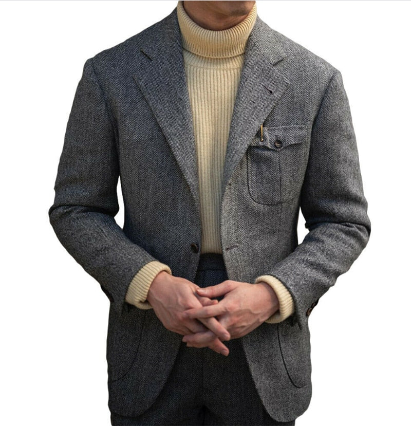 Costumes pour hommes d'affaires, blazer, manteaux de mariage en laine, veste de smoking, pardessus sur mesure, 2 pièces, formel, affaires, quotidien 