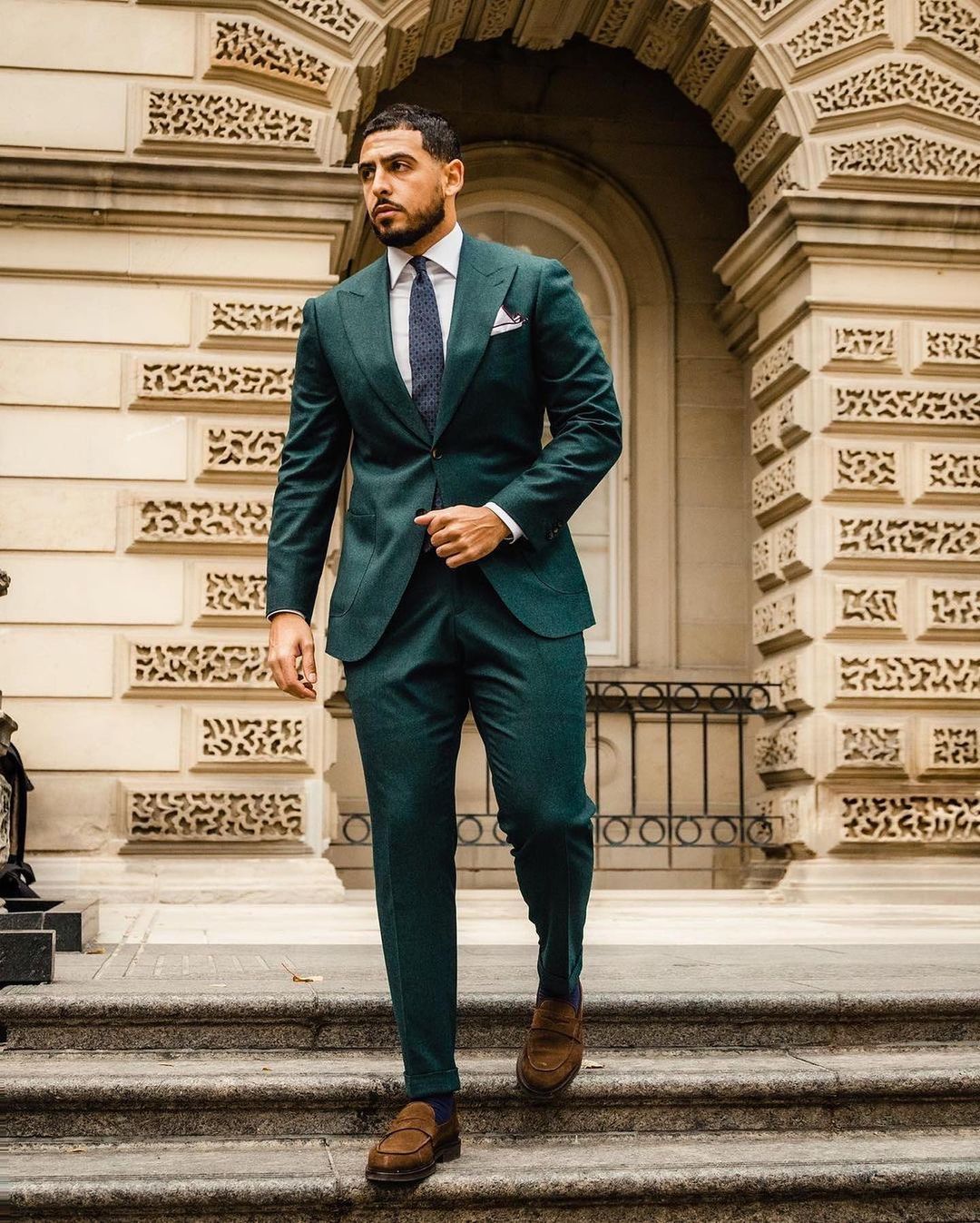 Costumes d'affaires pour hommes vert foncé à deux boutons pour marié, dîner, soirée formelle, mariage, smoking, fête d'anniversaire, blazer 2 pièces