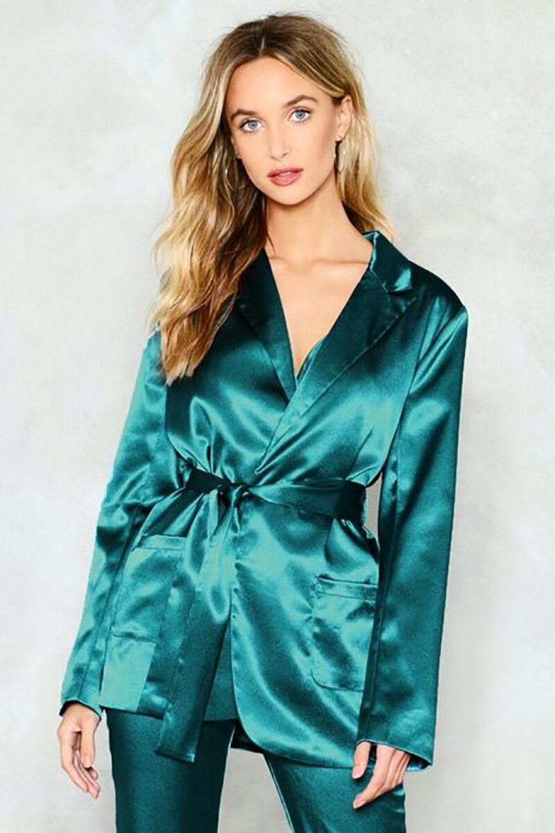Costume pantalon couleur bonbon pour mère de la mariée, costume d'affaires pour femme, smoking en satin doux, blazer pour mariage (veste + pantalon) 