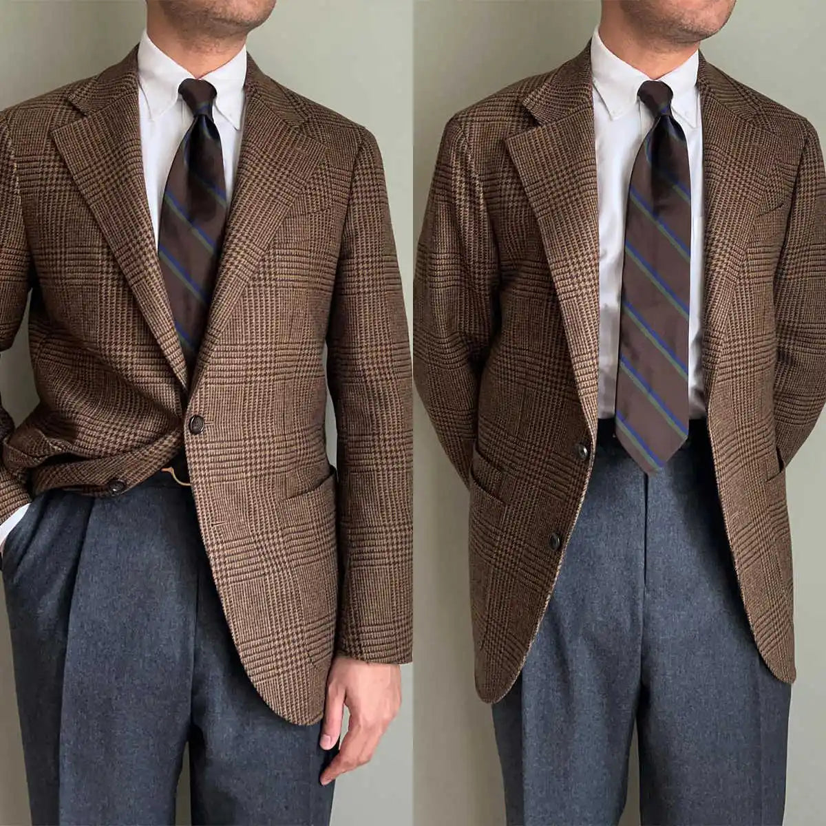 Casual Men's Suit 2 Pieces Blazer Pants Bow Collar Single Breasted Buckle Work Wear Bussiness Wedding Costume