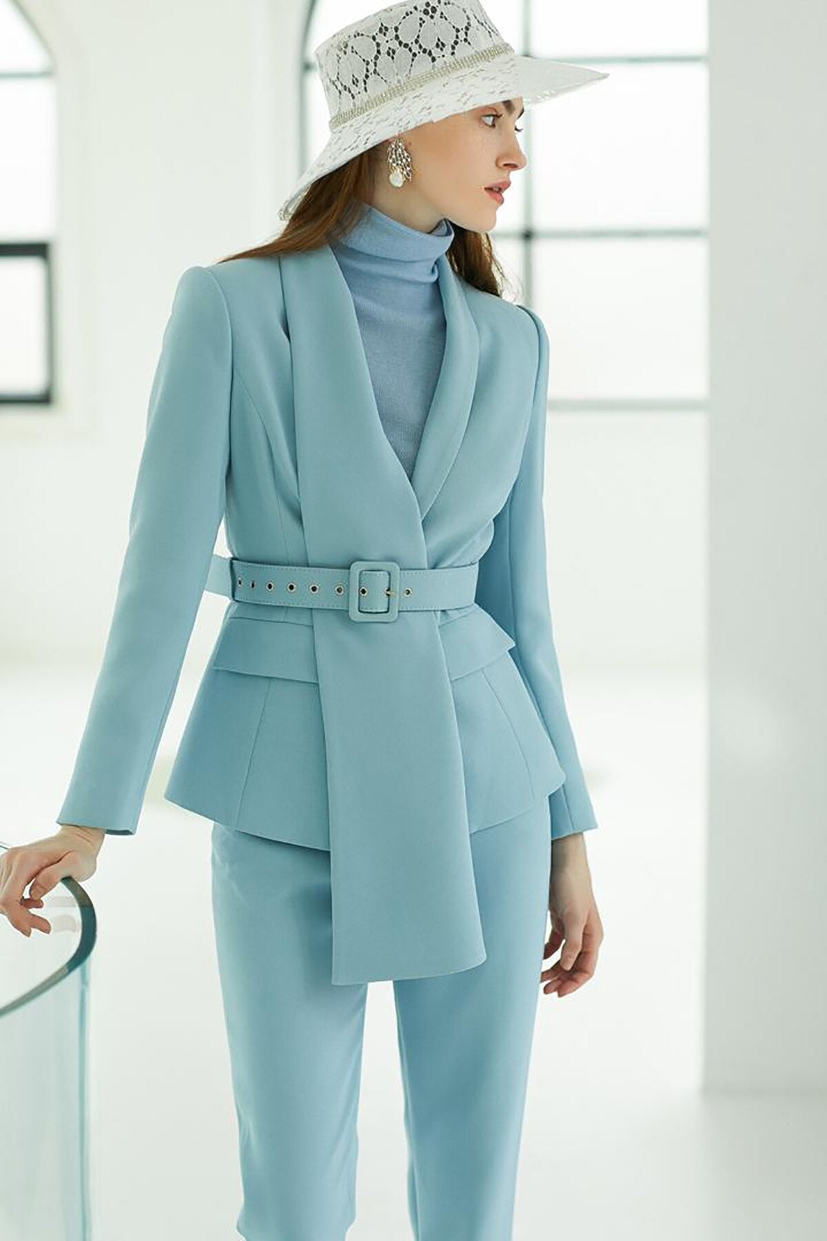 Trajes de pantalón para mujer, a medida, para fiesta de graduación, blazer para boda, pantalones rectos, 2 piezas 