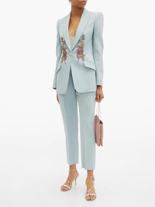 Costume blazer 2 pièces pour femme, avec appliques dorées, sur mesure, pour soirée, fête, anniversaire 