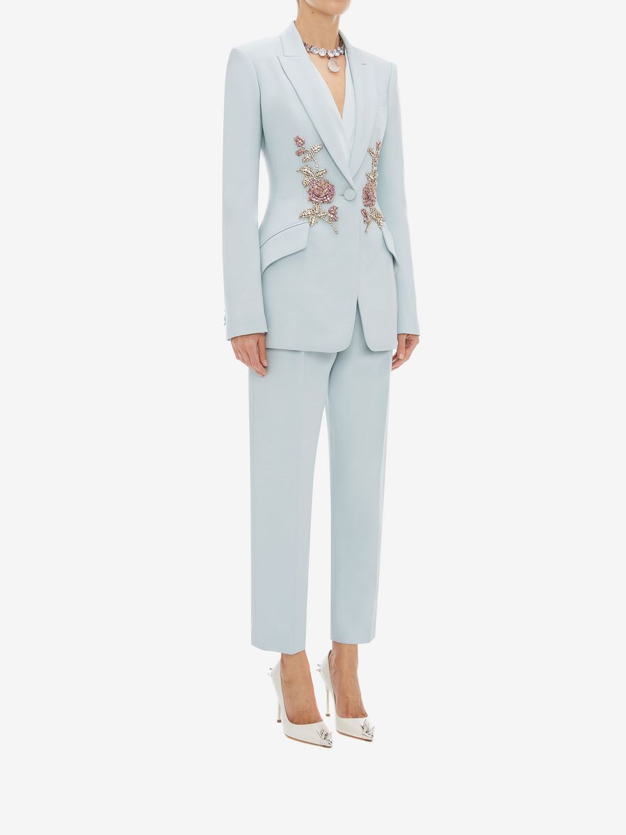 Costume blazer 2 pièces pour femme, avec appliques dorées, sur mesure, pour soirée, fête, anniversaire 