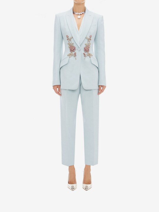Costume blazer 2 pièces pour femme, avec appliques dorées, sur mesure, pour soirée, fête, anniversaire 