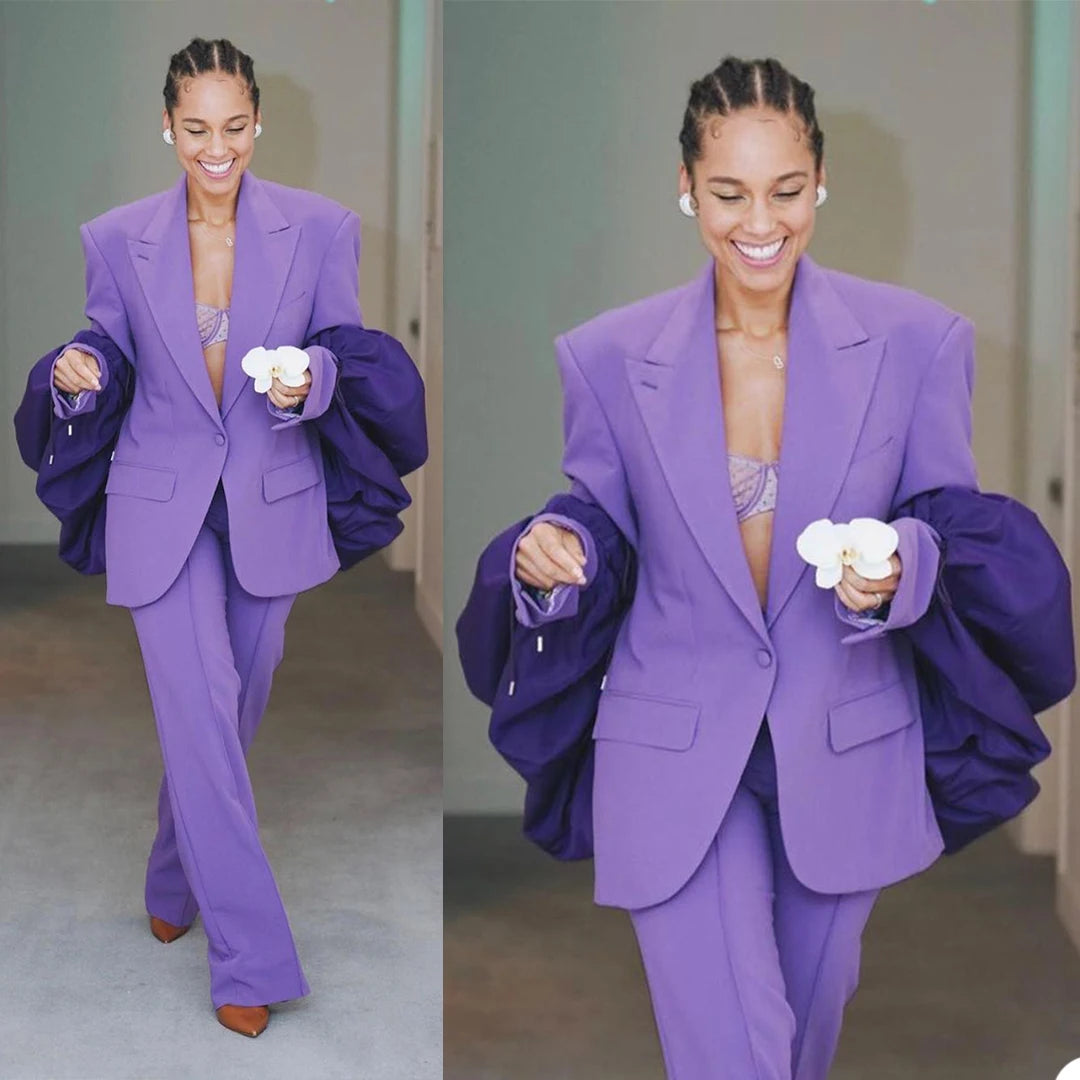 Blazer holgado y elegante para mujer, traje de moda con solapa de pico, blazer de un botón, pantalones acampanados, ropa de calle informal para uso diario, ropa formal