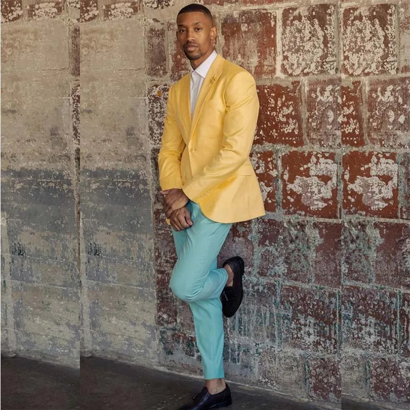 Conjunto de 2 piezas de chaqueta y pantalón para fiesta de graduación, elegante y ajustado, de alta calidad, con solapa de pico y botonadura sencilla.