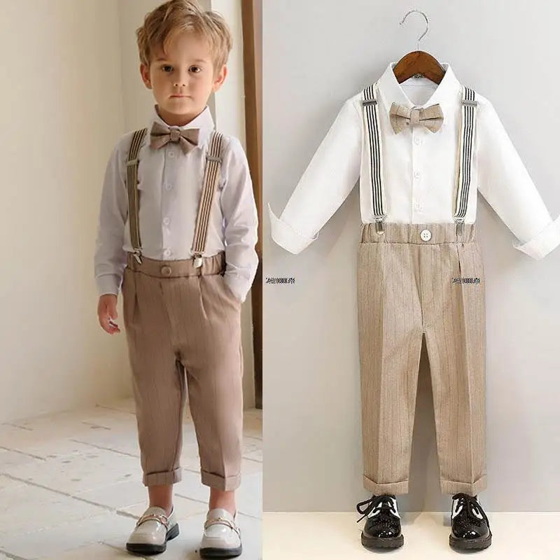 Ensemble costume croisé pour tout-petit garçon avec nœud papillon et pantalon habillé 