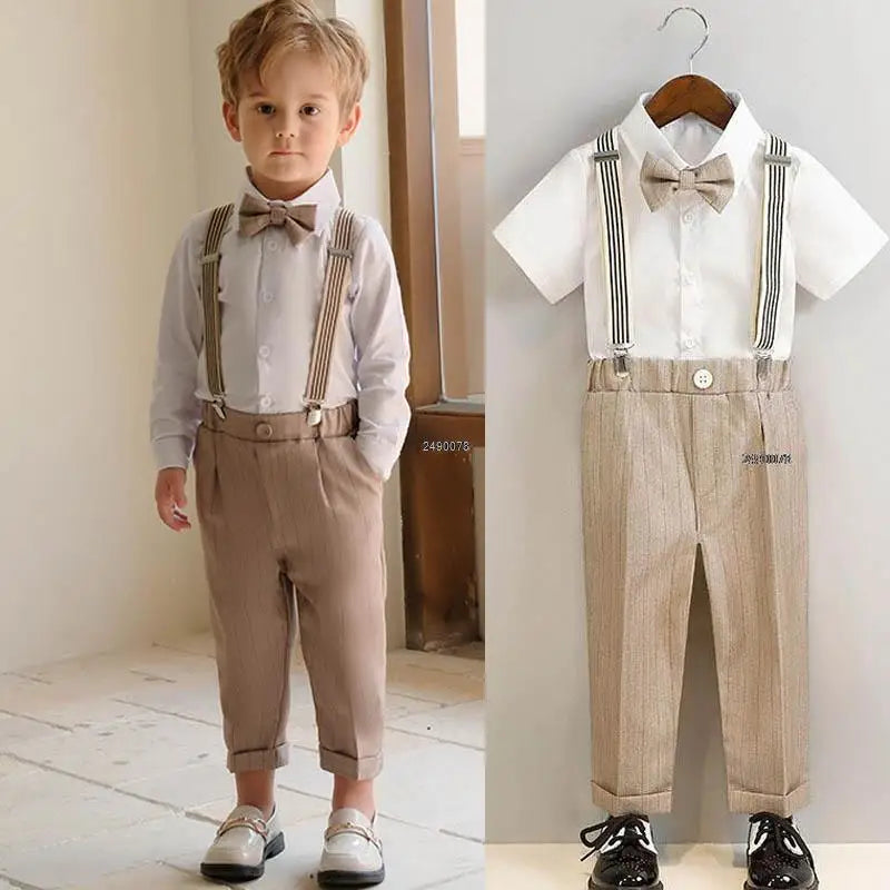 Ensemble costume croisé pour tout-petit garçon avec nœud papillon et pantalon habillé 