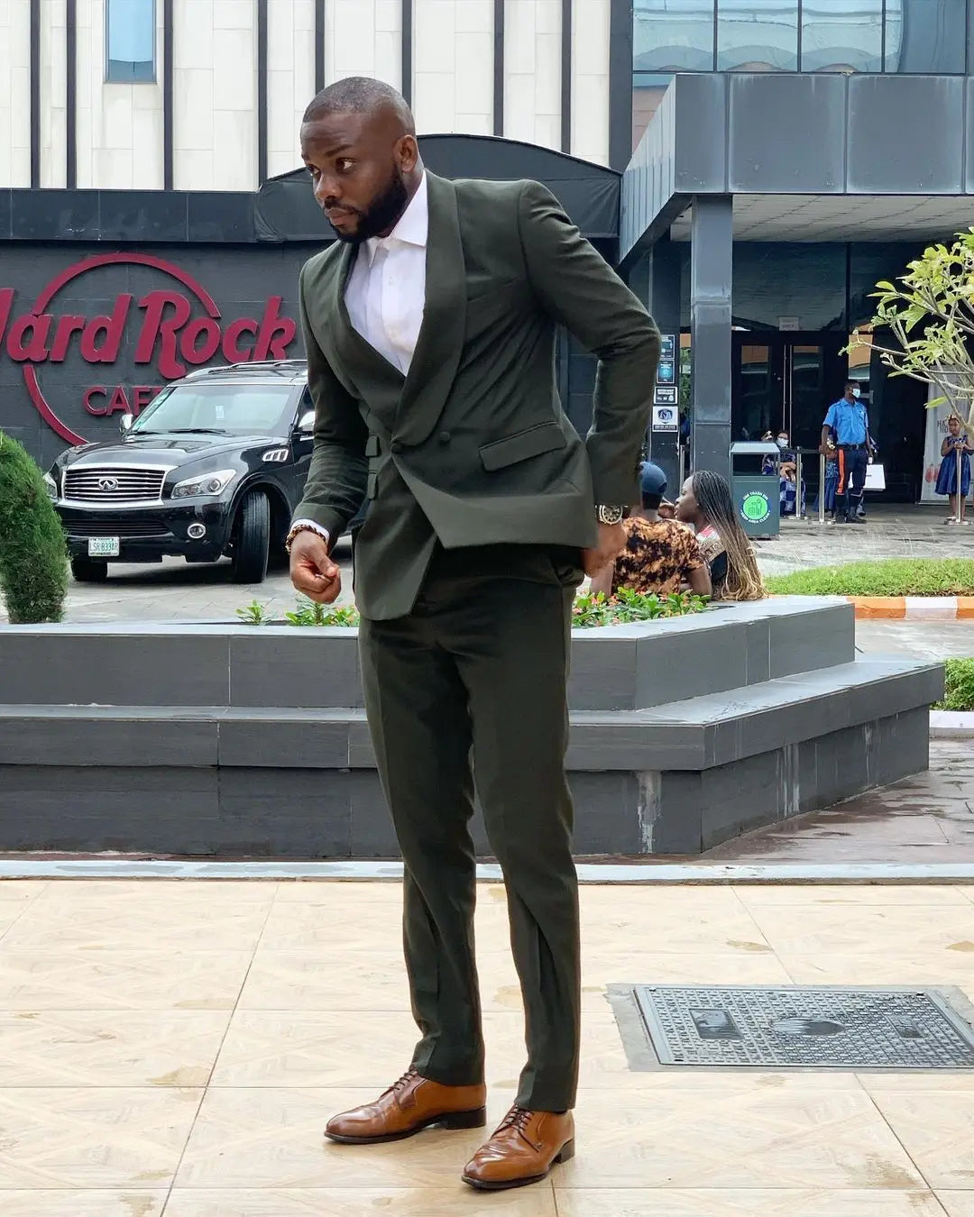 Costume classique pour homme d'affaires, smoking croisé, revers cranté, coupe slim, veste blazer, 2 pièces