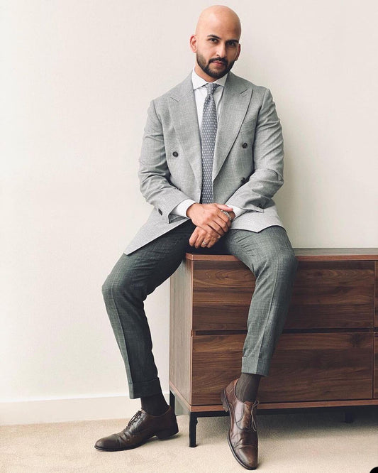 Classic Grey Men Suits With One Pieces Jacket Custom Made Bridegroom Wedding Formal Occasiom
