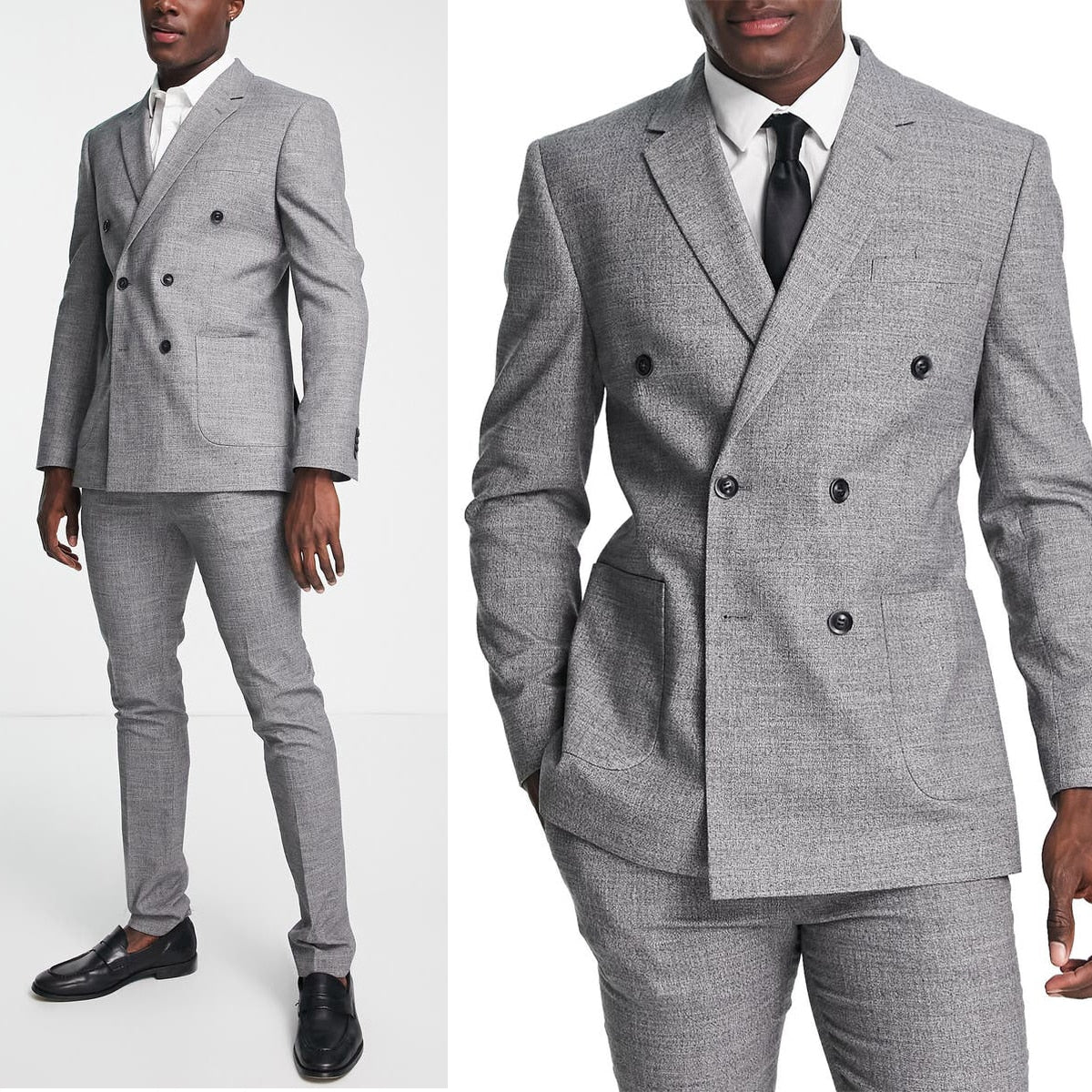 Classic Grey Wedding Men Suit Tailor-Made Business Three-Pieces Jacket Vest Pant Designer Formal Occasion Costume Made
