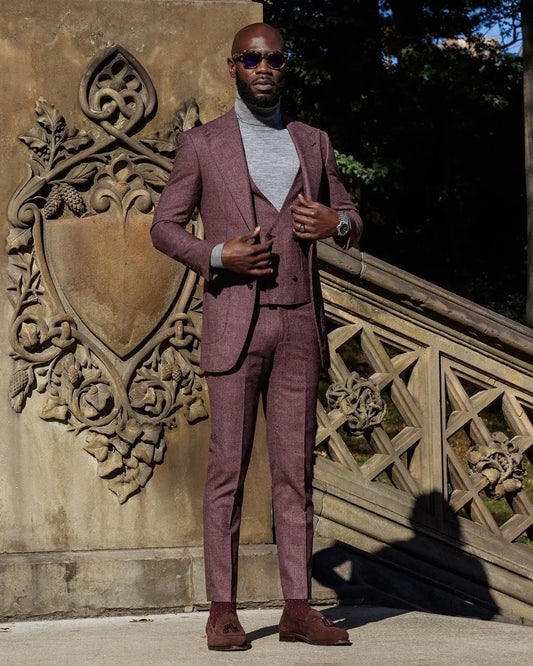 Classic Handsome Men's Suit Three-Piece Jacket Vest and Pants Formal Occasion Mature Style Simple Atmosphere Designer