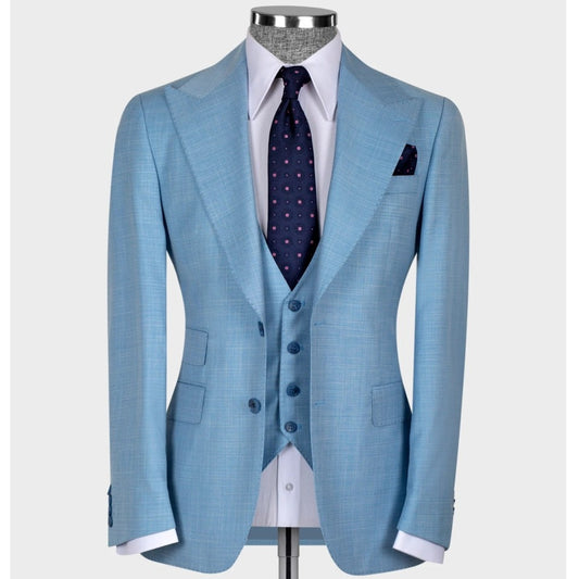 Classic Men Wedding Suits 3pcs Blazer Vest Pants  Groom Tuxedo Tailor-Made Wedding Prom Party Suit for Male Costume Homme