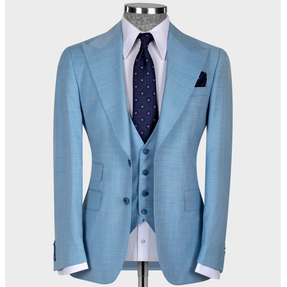Costume de mariage classique pour homme, 3 pièces, blazer, gilet, pantalon, smoking, sur mesure, pour bal de promo, costume pour homme 