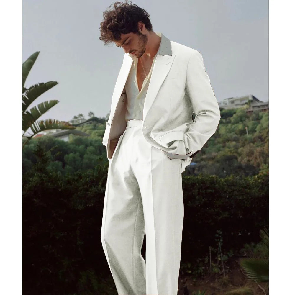 Chaquetas de traje clásicas para hombre. Nuevo traje de sarga para hombre. Blazers de traje francés de dos piezas, estilo informal de negocios, de un solo pecho.