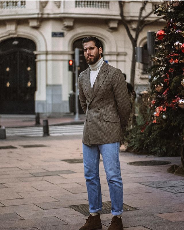 Trajes clásicos para hombre, traje de tweed de una pieza, espiga, solapa de pico, esmoquin de novio a medida, vestido de boda, graduación, abrigo, chaqueta, pantalón 
