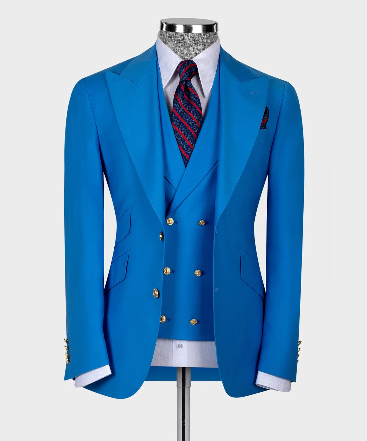Classic Navy Blue Men Suits Business Wear Slim Fit White Groom Tuxedo 3pcs Blazer Vest Pants Tailored Made Male Prom Party Suit