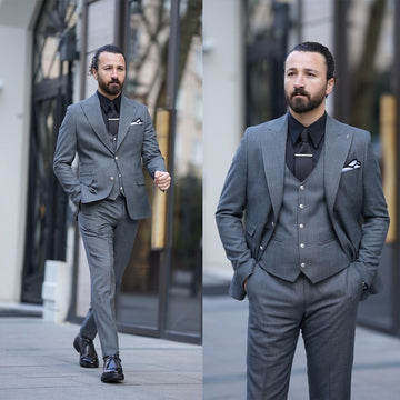 Classic Purity Wedding Men Suits Tailor-Made Tuxedo 3-Pieces Jacket Blazer Formal Occasions Party Singer Groom Costume Made