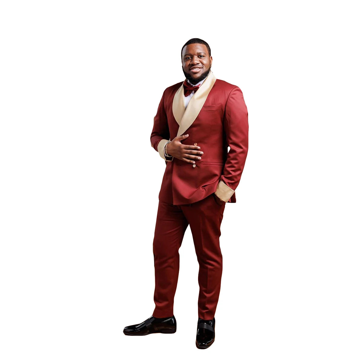 Classic Red Shawl Collar Wedding Men Suits Two-piece Tuxedos for Black Mens High Qualit Formal Occasion Costume Made Plus Size