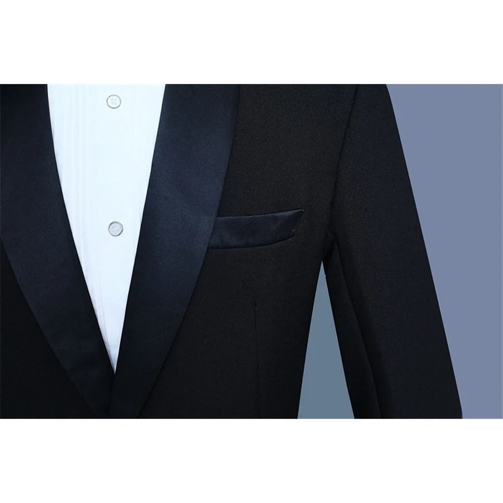 Classic Two-piece Men Suits White Blazer and Pants Basic Slim Fit Suit Jacket Wedding Prom Event Costume