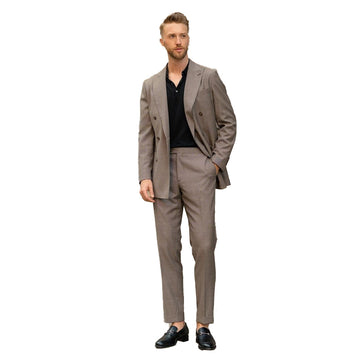 Classic Wedding Men Suits Slim Mini-CheckTailor-Made Commuter Tuxedo 2-Pieces Coat Pant Party Groom Costume