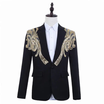 Classic Wedding Mens Suit With Sequin Applique Fashion Coat & Pant Custom Made Handsome Business Formal Groom Tuxedo Party Suits