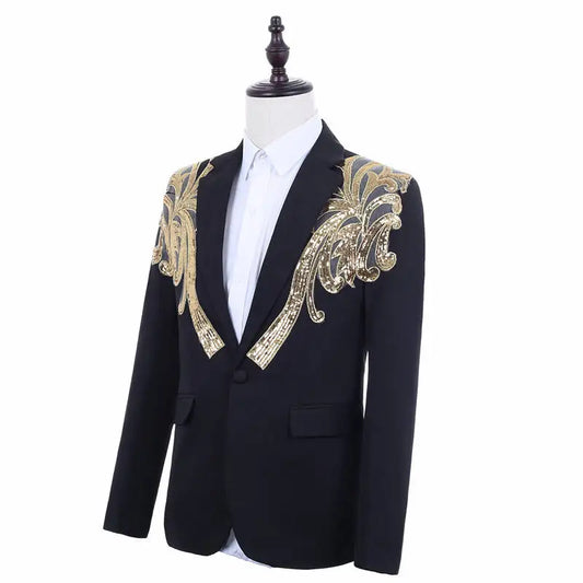 Classic Wedding Mens Suit With Sequin Applique Fashion Coat & Pant Custom Made Handsome Business Formal Groom Tuxedo Party Suits