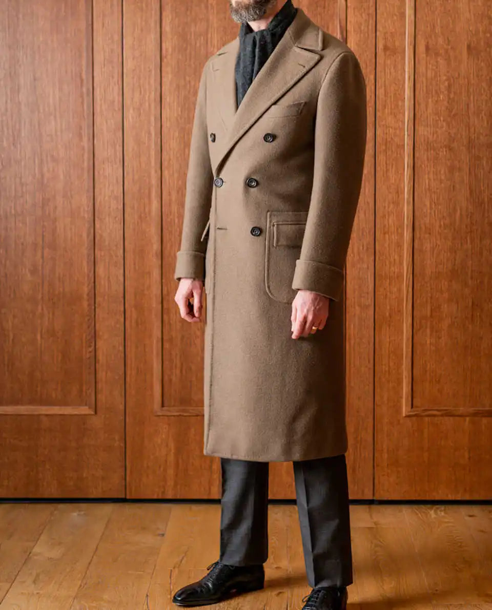 Manteau d'hiver classique en laine pour homme, veste longue croisée, style anglais, pour le quotidien, personnalisé